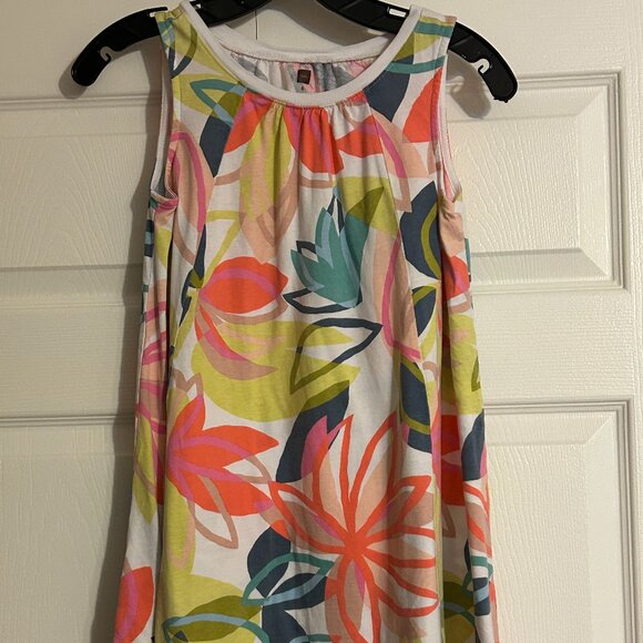 Girls TEA Collection Sz 8 Multi-Color Floral Sleeveless Summer Trapeze Dress - Picture 1 of 7